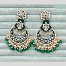 Rajwadi Collection Elegant Kundan Stone and Pearl  Meenakari Dangler Earrings