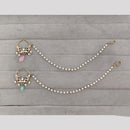 Rajwadi Collection Delicate Crystal Stone And Pearl Nose Ring