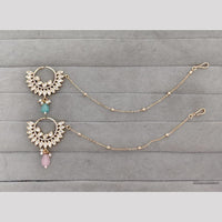 Rajwadi Collection Delicate Crystal Stone And Pearl Nose Ring
