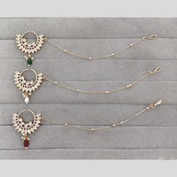 Rajwadi Collection Delicate Crystal Stone And Pearl Nose Ring