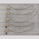 Rajwadi Collection Delicate Crystal Stone And Pearl Nose Ring