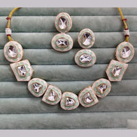 Rajwadi Collection Luxury Crystal Stone Meenakari Necklace Set