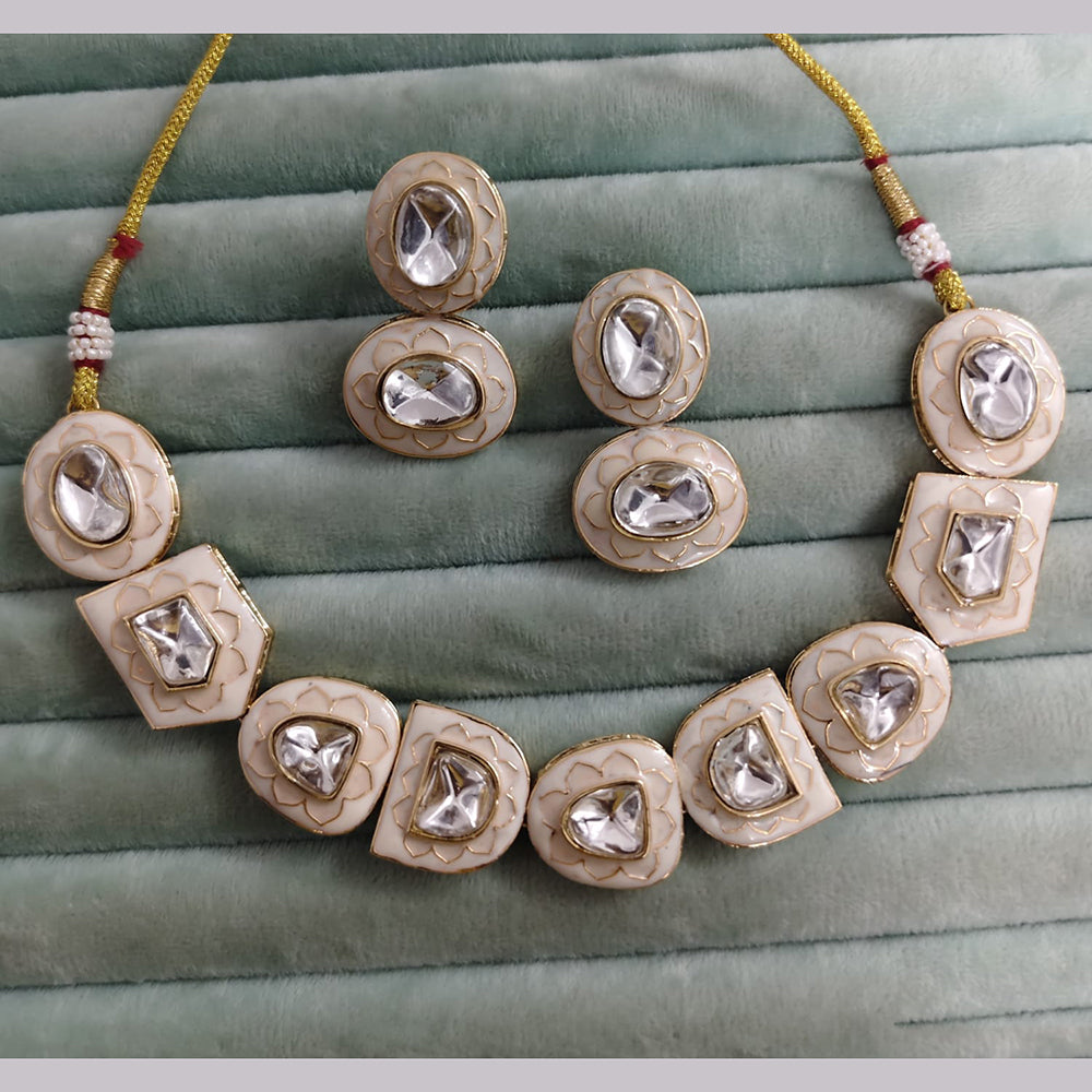 Rajwadi Collection Luxury Crystal Stone Meenakari Necklace Set