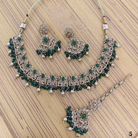 Rajwadi Collection Crystal Stone And Pearl Designer Necklace Set for Women