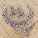Rajwadi Collection Crystal Stone And Pearl Designer Necklace Set for Women
