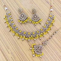 Rajwadi Collection Crystal Stone And Pearl Designer Necklace Set for Women