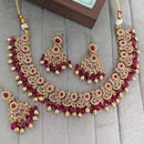Rajwadi Collection Crystal Stone And Pearl Designer Necklace Set for Women