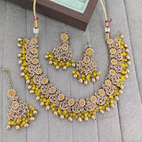 Rajwadi Collection Crystal Stone And Pearl Designer Necklace Set for Women