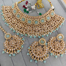 Rajwadi Collection Crystal Stone And Pearl Designer Choker Necklace Set for Women