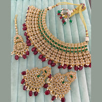 Rajwadi Collection Crystal Stone And Pearl Designer Choker Necklace Set for Women