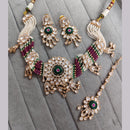 Rajwadi Collection Premium Polki Kundan Stone And Pearl Choker Necklace Set