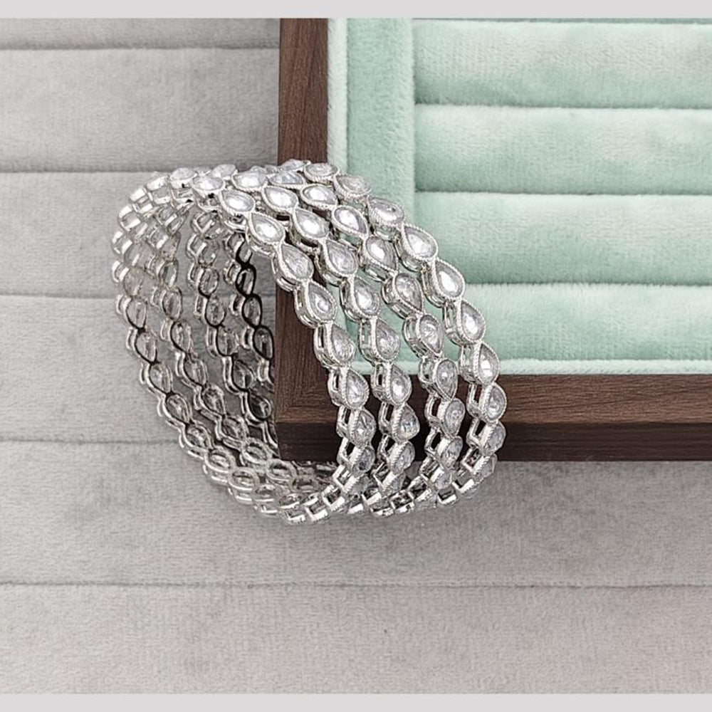 Rajwadi Collection Shimmer Crystal Stone Bangles Set