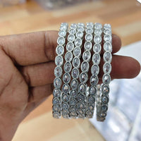 Rajwadi Collection Shimmer Crystal Stone Bangles Set