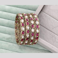 Rajwadi Collection Premium Pota Stone Bangles Set