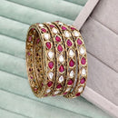 Rajwadi Collection Premium Pota Stone Bangles Set