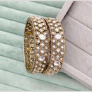 Rajwadi Collection Premium Pota Stone Bangles Set