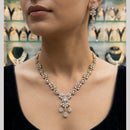 Rajwadi Collection Elegant Polki Kundan Stone Necklace Set
