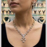 Rajwadi Collection Elegant Polki Kundan Stone Necklace Set