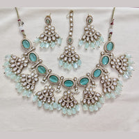 Rajwadi Collection Elegant Polki Kundan Stone And Beads Necklace Set
