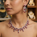 Rajwadi Collection Luxury American Diamond Party Wear Necklace Set