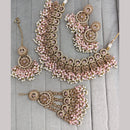 Rajwadi Collection Sparkling Crystal Stone And Pearl Necklace Set
