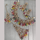 Rajwadi Collection Sparkling Crystal Stone And Pearl Necklace Set