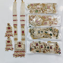 Rajwadi Collection Premium Pota Stone And Pearl Long Necklace Set