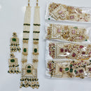 Rajwadi Collection Premium Pota Stone And Pearl Long Necklace Set
