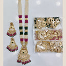 Rajwadi Collection Premium Pota Stone And Pearl Long Necklace Set