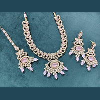 Rajwadi Collection Elegant Pota Stone Pearl And Beads Necklace Set