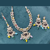 Rajwadi Collection Elegant Pota Stone Pearl And Beads Necklace Set