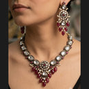 Rajwadi Collection Elegant Pota Stone Pearl And Beads Necklace Set