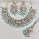 Rajwadi Collection Elegant Pota Stone Pearl And Beads Necklace Set
