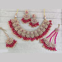 Rajwadi Collection Luxury Crystal Stone And Pearl Necklace Set