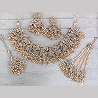 Rajwadi Collection Luxury Crystal Stone And Pearl Necklace Set