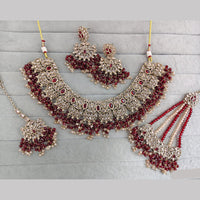 Rajwadi Collection Luxury Crystal Stone And Pearl Necklace Set