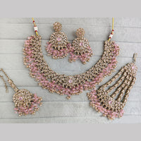 Rajwadi Collection Luxury Crystal Stone And Pearl Necklace Set