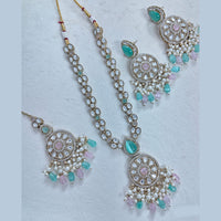 Rajwadi Collection Designer Pota Stone And Austrian Stone Beads Necklace Set