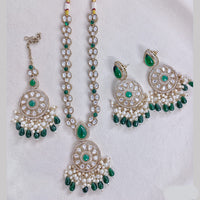 Rajwadi Collection Designer Pota Stone And Austrian Stone Beads Necklace Set