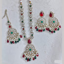 Rajwadi Collection Designer Pota Stone And Austrian Stone Beads Necklace Set