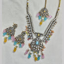 Rajwadi Collection Designer Pota Stone And Austrian Stone Beads Necklace Set