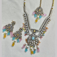 Rajwadi Collection Designer Pota Stone And Austrian Stone Beads Necklace Set