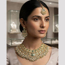 Rajwadi Collection Classic Kundan Stone And Pearl Choker Neckalce Set 