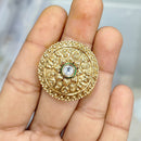 Rajwadi Collection Antique Finish Pota Stone Finger Ring