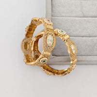 Rajwadi Collection Premium Pota Stone And Pearl Meenakari Openable Bangles Set