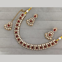 Rajwadi Collection Premium Pota Stone Necklace Set