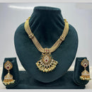 Rajwadi Collection Premium Pota Stone And Pearl Necklace Set