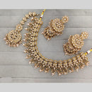 Rajwadi Collection Luxury Crystal Stone And Pearl Necklace Set
