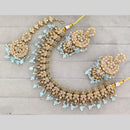 Rajwadi Collection Luxury Crystal Stone And Pearl Necklace Set