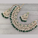 Rajwadi Collection Premium Pota Stone And Pearl Necklace Set